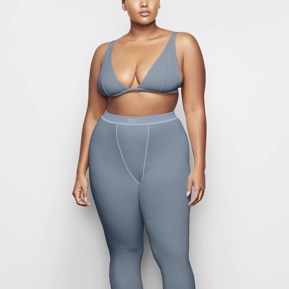 SKIMS SET - Lounge COTTON RIB LEGGING & COTTON PLUNGE BRALETTE